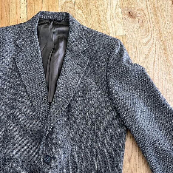 Vintage 80s mens‎ wool blazer blue classic retro 41 R sports coat jacket - Picture 3 of 9